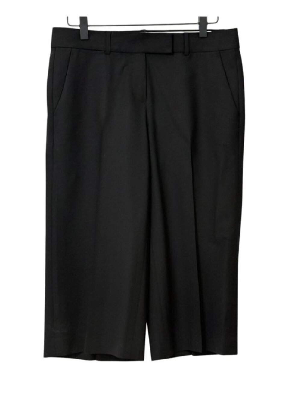 Theory Women's Black Gellar Capri Trousers Pants Wool Stretch Minimalist Size 4 - Picture 2 of 10